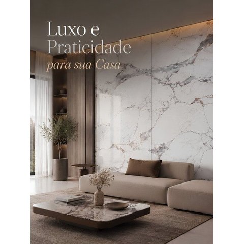 Placa Vinílica Marmorizada 3mm Palazzo 2,75x1,20m (3,30m²/Placa) Bege Graddus