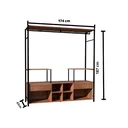 Ver imagem 4 de Guarda-Roupa Closet para Casal de Ferro 2 Gavetas 8 Prateleiras Barcelona Preto/Demolição Marrom