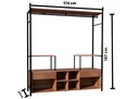 Ver imagem 4 de Guarda-Roupa Closet para Casal de Ferro 2 Gavetas 8 Prateleiras Barcelona Preto/Demolição Marrom