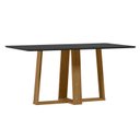 Ver imagem 1 de Mesa de Jantar Rubi 160x90 Cm com Vidro Ype Damasco Preto – New Ceval