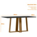 Ver imagem 2 de Mesa de Jantar Rubi 160x90 Cm com Vidro Ype Damasco Preto – New Ceval