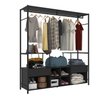 Guarda-roupa Closet para Casal de Ferro Barcelona Artefamol Preto/Preto Fosco - 2