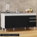 Ver imagem 2 de Balcão Gabinete 160cm Sem Tampo 4 Portas 2 Gavetas Arkansas Branco/Preto - Lumil Móveis