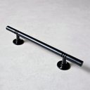 Ver imagem 4 de Puxador Duplo Italy Preto Fosco 248mm Porta Pivotante Correr Madeira Vidro Colonial Clássico Rústico