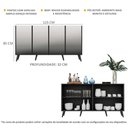 Ver imagem 4 de Aparador Buffet Retrô com Espelho Multimóveis Veneza com 4 Portas FG3559 Preto