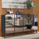 Ver imagem 3 de Aparador Buffet Retrô com Espelho Multimóveis Veneza com 4 Portas FG3559 Preto