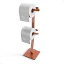Ver imagem 4 de Porta Papel Higiênico Chão Suporte Papeleira Dupla Rose Fs