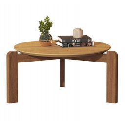 Mesa de Centro Sala de Estar Decoração Pés Madeira Áustria Canela - 1