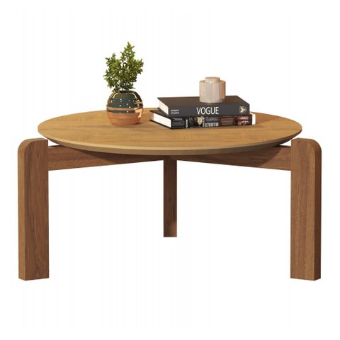 Mesa de Centro Sala de Estar Decoração Pés Madeira Áustria Canela