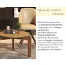 Mesa de Centro Sala de Estar Decoração Pés Madeira Áustria Canela - 2