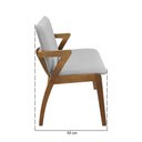 Ver imagem 2 de Banco 2 Lugares Lille Madeira Maciça Linho Cinza Mescla Impermeável Decorise 110cm