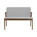 Ver imagem 3 de Banco 2 Lugares Lille Madeira Maciça Linho Cinza Mescla Impermeável Decorise 110cm