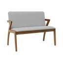 Ver imagem 1 de Banco 2 Lugares Lille Madeira Maciça Linho Cinza Mescla Impermeável Decorise 110cm