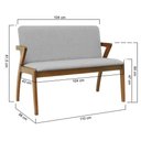 Ver imagem 6 de Banco 2 Lugares Lille Madeira Maciça Linho Cinza Mescla Impermeável Decorise 110cm