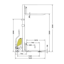 Empilhadeira Semielétrica Mes 1.5 Ton X 3000 V2 Menegotti - 2