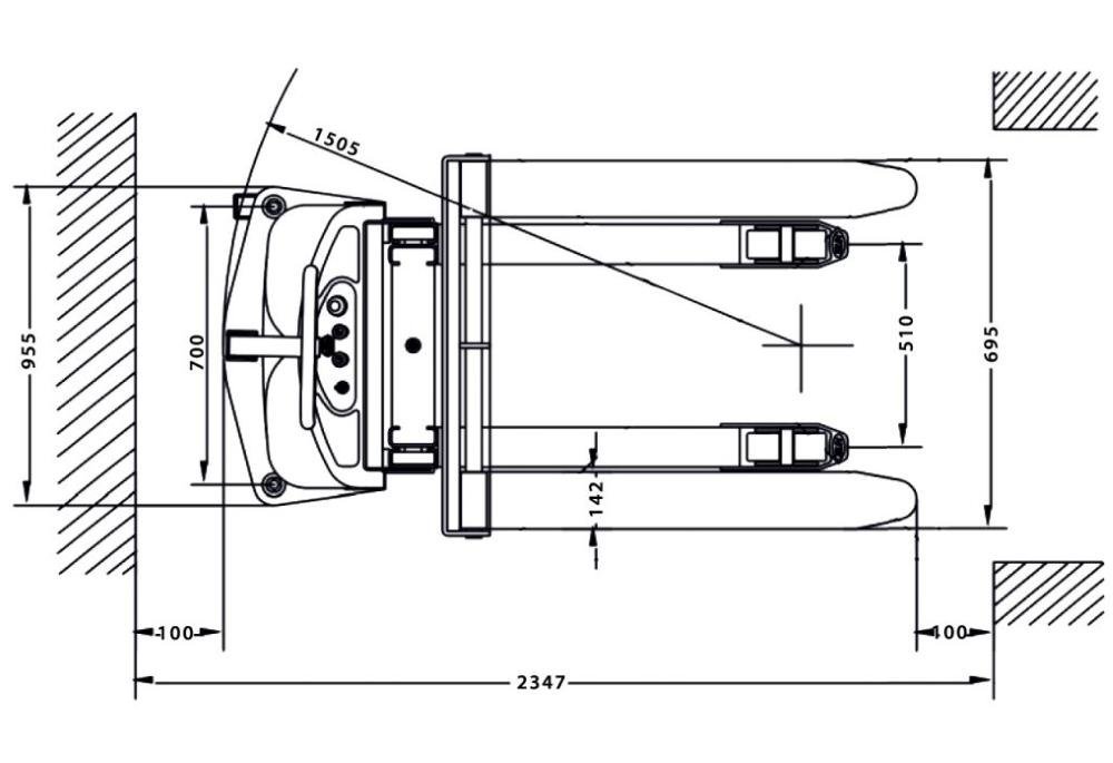 Empilhadeira Semielétrica Mes 1.5 Ton X 3000 V2 Menegotti - 3