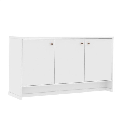 Aparador Buffet 3 Portas Tampo Mdp 25mm Zeus - Via Nossa - Branco