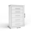 Ver imagem 4 de Cômoda Pequena 5 Gavetas Branco Elegance 2087 Batrol