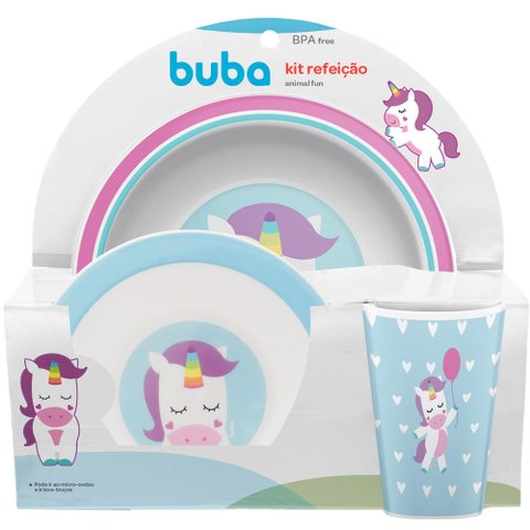 Kit Refeicao Animal Fun Unicornio Buba