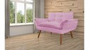 Ver imagem 3 de Namoradeira Decorativa Opala Suede Rosa 2 Lugares Pés Madeira Ms Decor