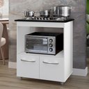 Ver imagem 2 de Balcão para Cooktop Elis 75cm 02 Portas com Tampo Recortado Branco - Desk Design