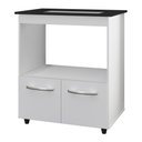 Ver imagem 6 de Balcão para Cooktop Elis 75cm 02 Portas com Tampo Recortado Branco - Desk Design