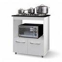 Ver imagem 1 de Balcão para Cooktop Elis 75cm 02 Portas com Tampo Recortado Branco - Desk Design
