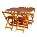 Ver imagem 6 de Kit 2 Conjunto Dobrável 120x70 Mesa com 4 Cadeiras Paraná Cor:mel