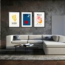 Ver imagem 1 de Kit 3 Quadros Grandes Miró Collection I 60x48cm:moldura Preta