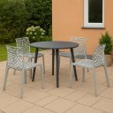 Ver imagem 1 de Kit 4 Cadeiras Gruvyer Prata – Polipropileno Uv, Empilhável para Cozinha e Área Gourmet”.