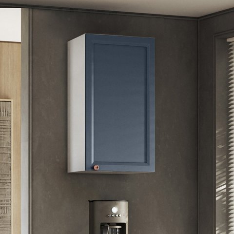 Armário 41cm 1 Porta Yescasa Unna Branco/Azul