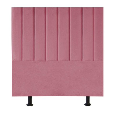 Cabeceira Estofada Cama Box Solteiro 90 Cm Alice Suede Cor:rosa