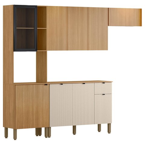 Cozinha Compacta Balcão com Tampo 120cm Laura Plus Freijó/soft Z06 - Mpozenato
