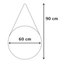 Ver imagem 5 de Espelho Adnet Redondo 60 Cm Alça De Couro + Suporte + Bucha - Caramelo