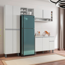 Ver imagem 2 de Armário de Cozinha Florença Branco 5 Portas e Nichos Moderno:Branco