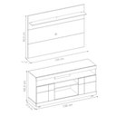 Ver imagem 2 de Rack com Painel Maia para TV 55" 136cm MDP com Nichos Noce Milano e Preto Fosco Colibri Móveis