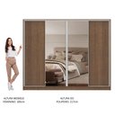 Ver imagem 5 de Guarda-Roupa Casal Madesa Apolo 4 Portas de Correr com Espelho Rustic Cor:Rustic