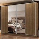 Ver imagem 1 de Guarda-Roupa Casal Madesa Apolo 4 Portas de Correr com Espelho Rustic Cor:Rustic