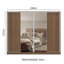 Ver imagem 3 de Guarda-Roupa Casal Madesa Apolo 4 Portas de Correr com Espelho Rustic Cor:Rustic