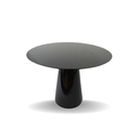 Ver imagem 2 de Conjunto Mesa de Jantar Cone 90 cm Laca Preta com 4 Cadeiras Londres Revestida em Tecido Linho e Cou