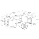 Ver imagem 5 de Mesa para Escritório Diretor Grande 2 Portas 4 Gavetas Carvalho/Branco
