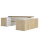 Ver imagem 3 de Mesa para Escritório Diretor Grande 2 Portas 4 Gavetas Carvalho/Branco
