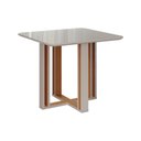 Ver imagem 5 de Mesa para Cozinha Flora C/tampo Madeirado 94x94cm Cinamomo/off White - Cimol