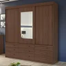 Guarda-Roupa Casal com Espelho 3 Portas de Correr 9 Gavetas Hércules - 1
