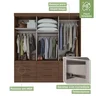 Guarda-Roupa Casal com Espelho 3 Portas de Correr 9 Gavetas Hércules - 7