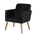 Ver imagem 2 de Poltrona Cristal Suede Escritórios e Recepção Pés em Madeira:preto Suede