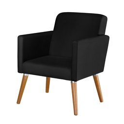 Poltrona Cristal Suede Escritórios e Recepção Pés em Madeira:preto Suede - 2