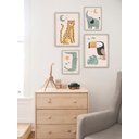 Ver imagem 1 de Kit 4 Quadros Decorativos Infantil Animais Safari No1