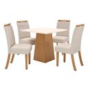 Ver imagem 2 de Conjunto Mesa de Jantar Dora e 4 Cadeiras Bella Henn - Nature/off White/linho