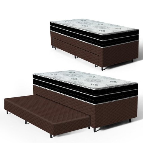 Cama Box com Colchão de Espuma D45 Pillow In Anjos Ortoconfort + Auxiliar Unique Solteiro 88cm